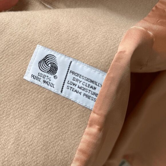 Savannah Union Made Blazer Tan 100% Wool Vintage 80s Minimalist, M/L, USA - Picture 6 of 7